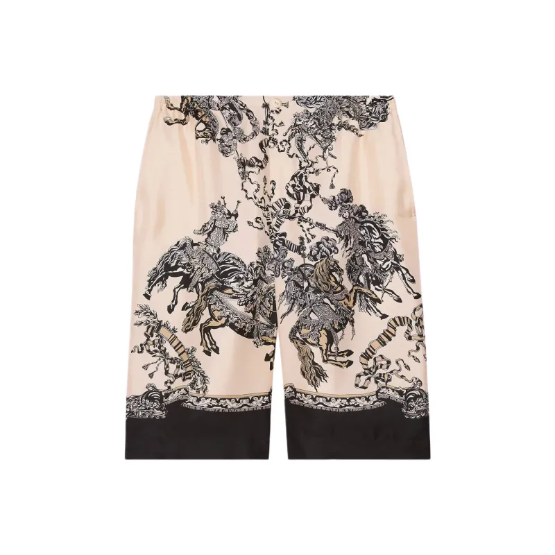 GUCCI Button Detailed Graphic Printed Shorts-0