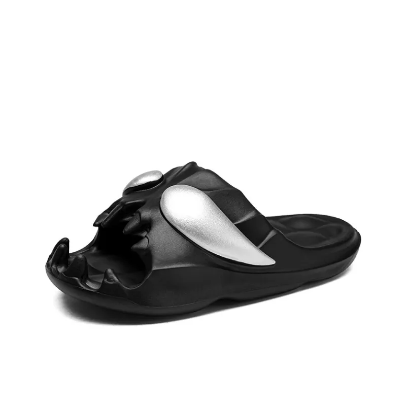 Mr.shang Slide Slippers Unisex White Black-3