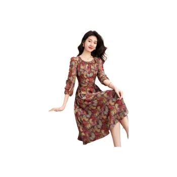 Mylan Long Sleeved Dress Slim Fit Women's Red