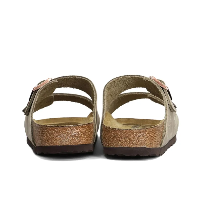 Birkenstock Arizona Rubber Sole Abrasion Resistant Slide Slippers Men's Taupe Regular Loose Fit-2