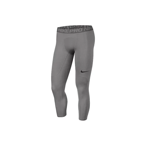 Nike Pro Dri FIT Men Training Compression Leggings Carbon Gray
