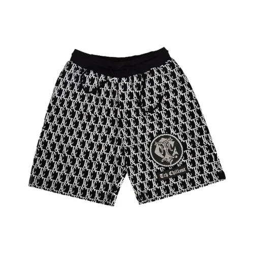 TCH Casual Shorts Unisex Black With White Logo