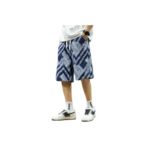 Tonlion Denim Shorts Men's Gray Blue