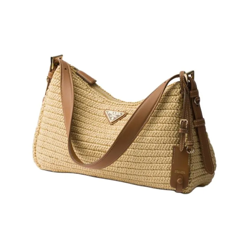 PRADA Aimee Viscose Handbag, Shoulder Bag Large Size Women's Natural-1