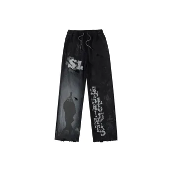 SSSAINT LOUIS Casual Pants Unisex Washed Black