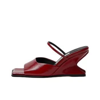 MIISTA Slide Slippers Women's Dark Red