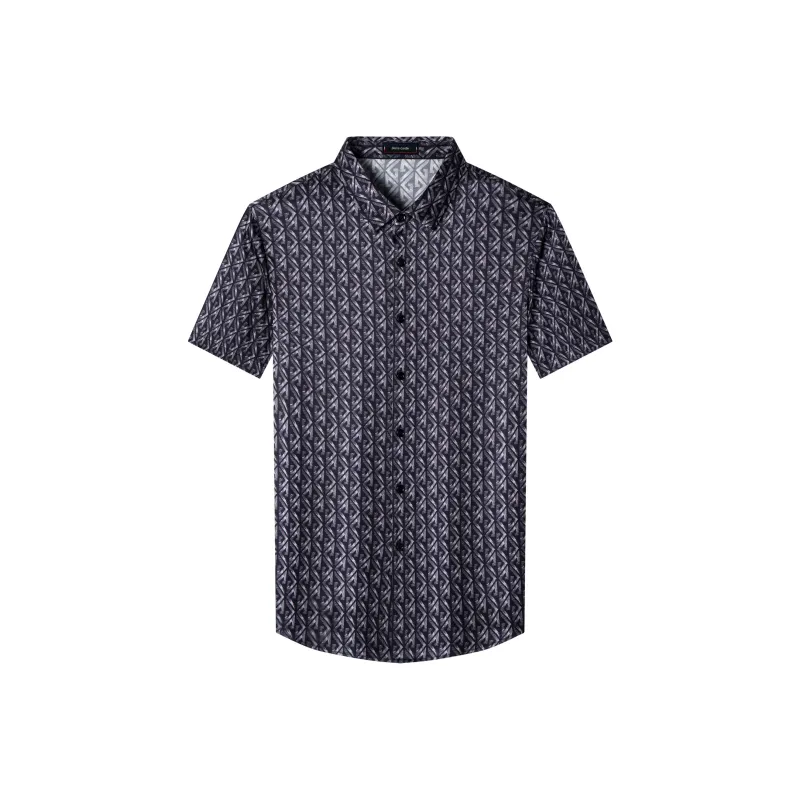 PIERRE CARDIN Shirt Men's Diamond Black Silver-0
