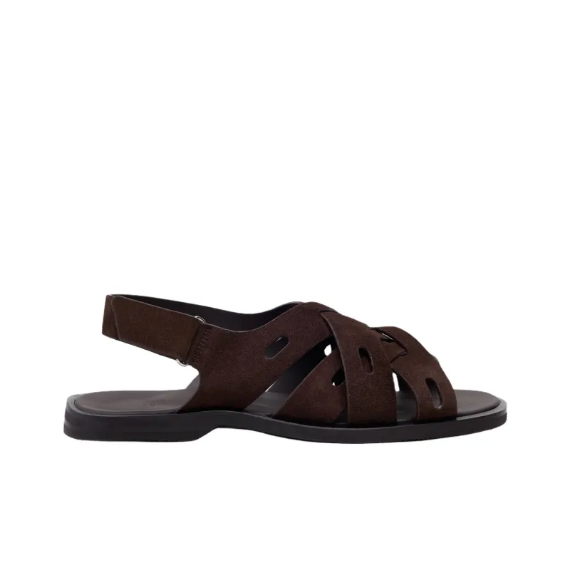 JOHN LOBB Seaford One Strap Sandals Men's Dark Brown-1