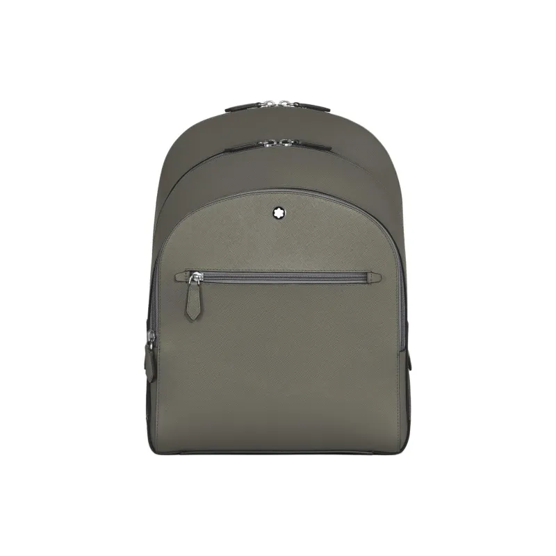 MONTBLANC Leather Backpack Medium Size Unisex Medium Gray-0