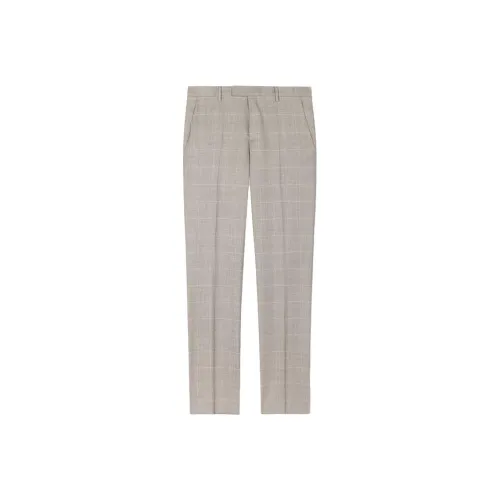 Paul Smith Multi-Check Wool Straight Leg Trousers Casual Pants Men's Brown