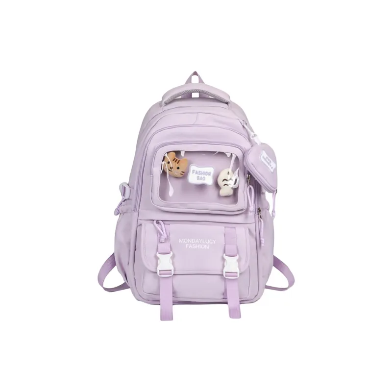 H YXIANG Composite Cloth Backpack Unisex Multicolor-4