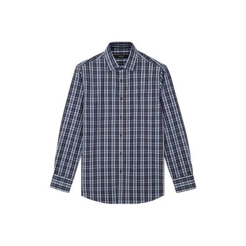 NAUTICA TAILORED 블루 체크 남성 셔츠