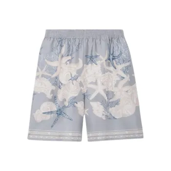 VERSACE Printed Silk Twill Shorts