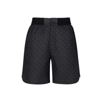 Moose Knuckles No Guilt Quilt Casual Shorts Men Black All Over Print Pattern