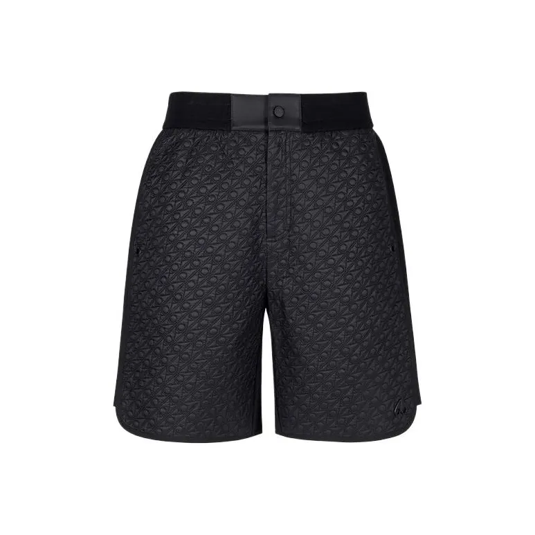 Moose Knuckles No Guilt Quilt Casual Shorts Men Black All Over Print Pattern-0