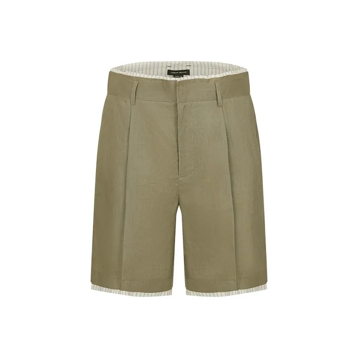 URBAN REVIVO Casual Shorts Men's Coffee Brown-0