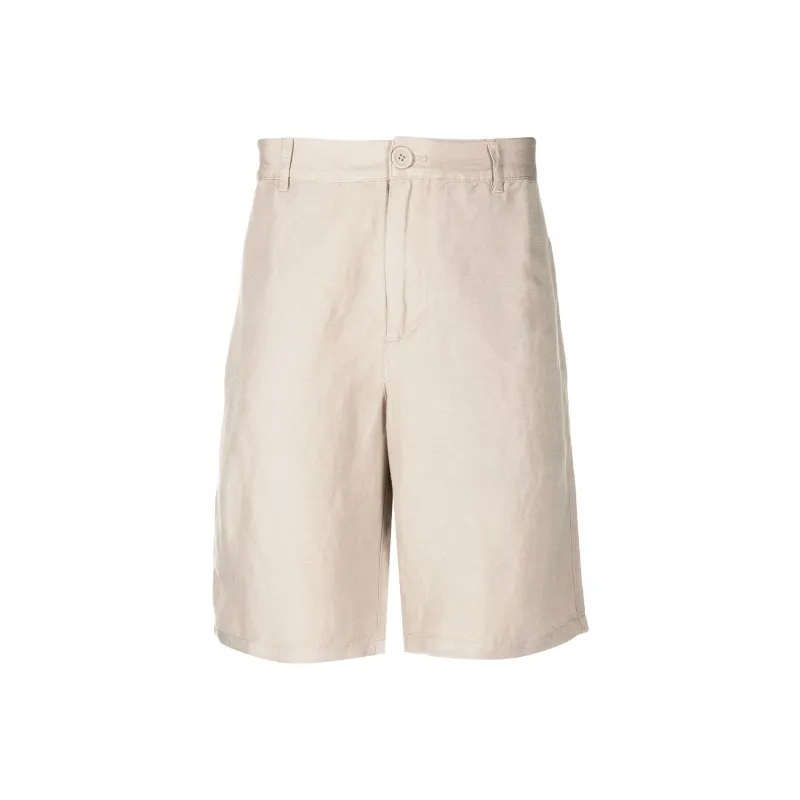 ARMANI EXCHANGE Straight leg Linen Bermuda Shorts-0