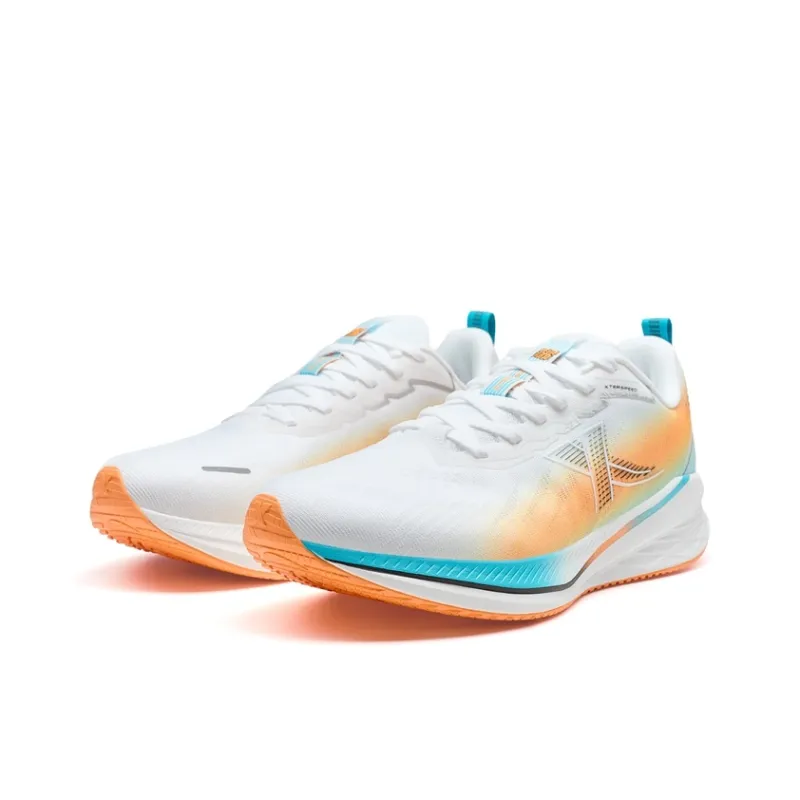 XTEP Speed 5.0LITE Cushioning Slip Resistant And Abrasion Resistant Low Top Running Shoes Men's White Orange-2