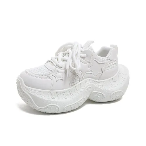 BINGO DUCK Cushioning Slip Resistant Height Increasing Low Top Chunky Sneakers Women's