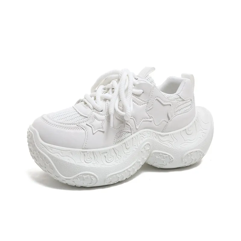 BINGO DUCK Cushioning Slip Resistant Height Increasing Low Top Chunky Sneakers Women's-21