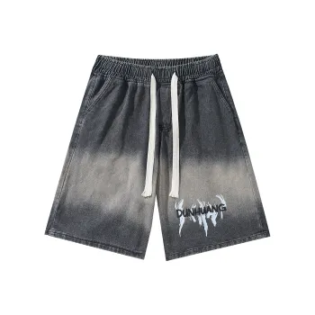 DUNHUANG INSPIRATION Denim Shorts Unisex Black Gray