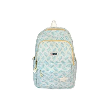 SEVENMOONS Nylon Fabric Backpack Unisex Black/Purple/Green/Blue/Pink