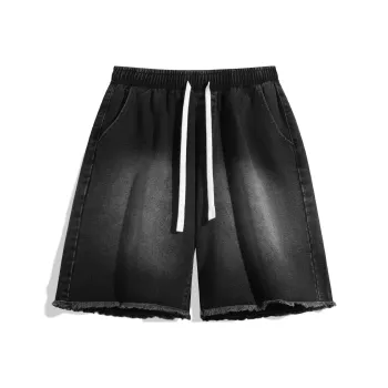 NOTFORMAD Denim Shorts Unisex Gray