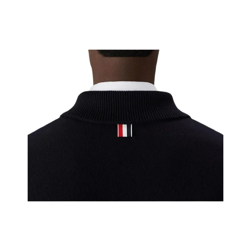 THOM BROWNE Stripe Detailed Long Sleeved Cardi Coat-3