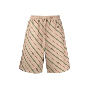 GUCCI Twill Gg Stripe Shorts