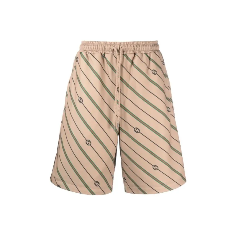 GUCCI Twill Gg Stripe Shorts-0