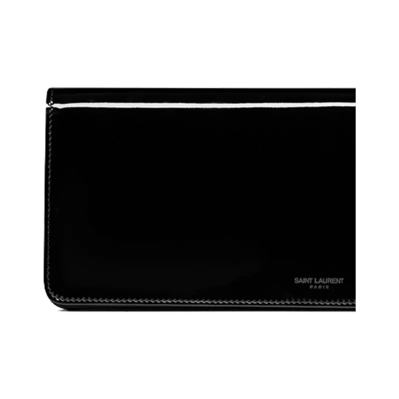 SAINT LAURENT Patent Leather Clutch Men's Black-4