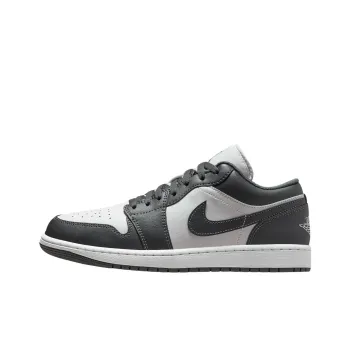 Jordan Air Jordan 1 Anti Slip Wear Resistant Low Top Vintage Basketball Shoes Unisex Gray White