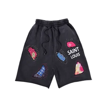 SSSAINT LOUIS Casual Shorts Unisex Washed Black