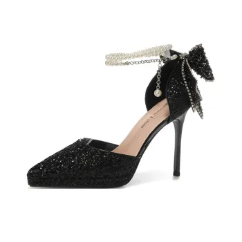 Lan Miao Slim Heel High Heels 10.5CM Women's Black