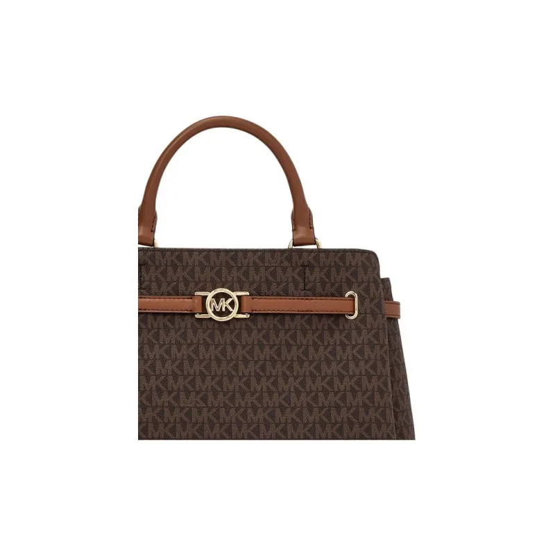 MICHAEL KORS Coated Canvas Shoulder Bag, Crossbody Bag, Handbag Tubas Women's Brown-3