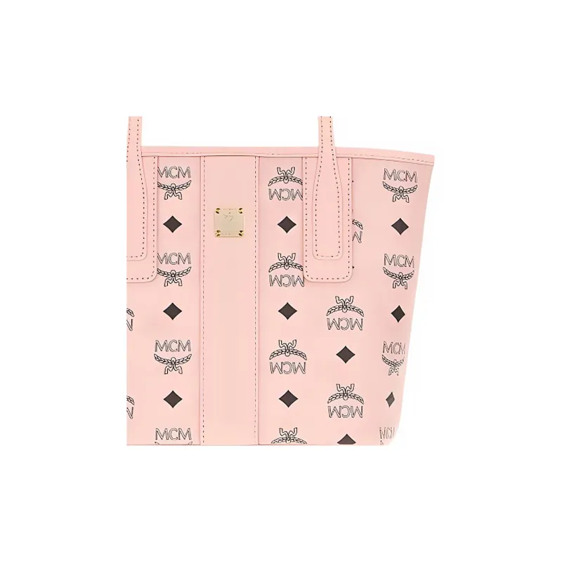 MCM Liz Visetos Artificial Leather Tote Bag, Shopping Bag, Handbag Mini Women's Pink-4