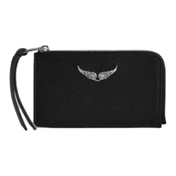 Zadig & Voltaire Cow Leather Card Holder Women's Black