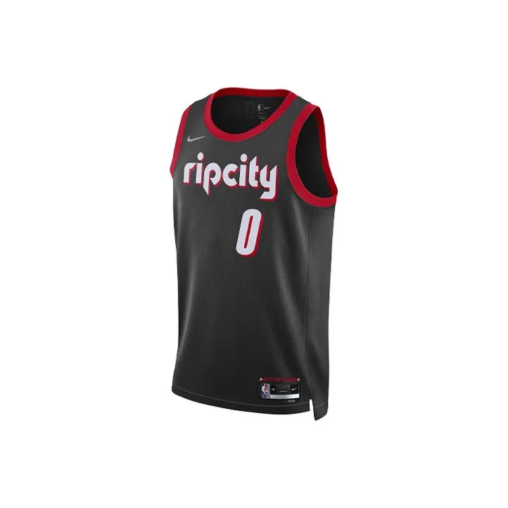 Nike Nba Portland Trail Blazers City Edition Mixtape Damian Lillard Maillot Jersey-0