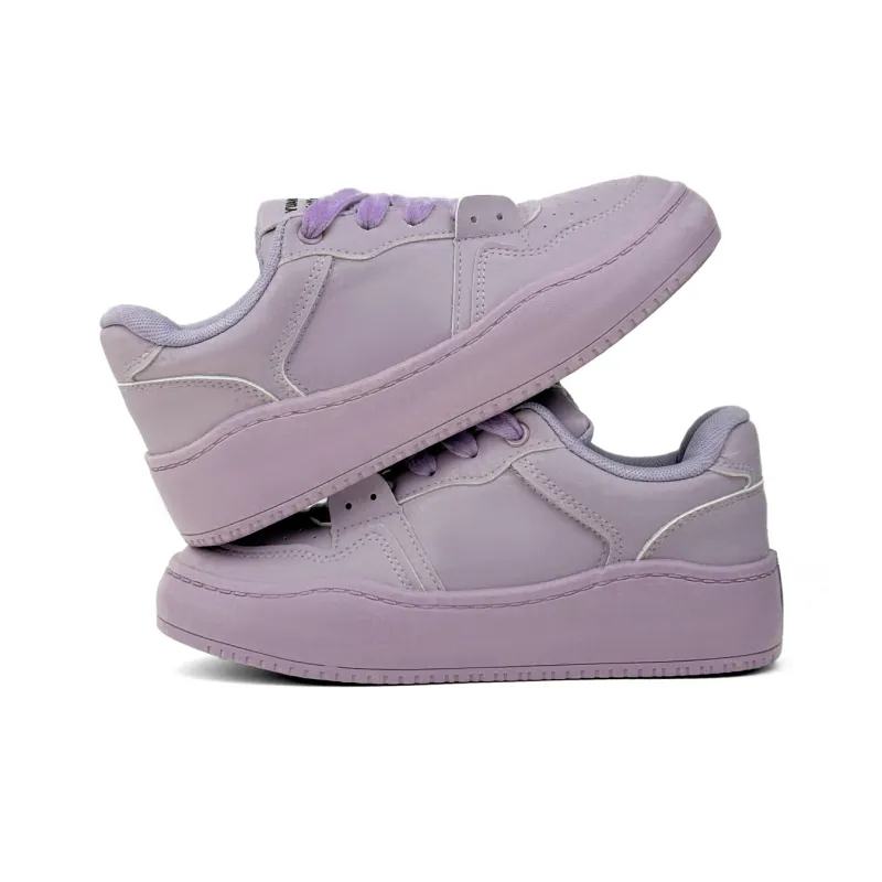 Mengsai Durable Lightweight Support Low-Top Skateboard Shoes Women's Purple-4