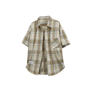 Supremo Cat Shirt Unisex Yellow Plaid