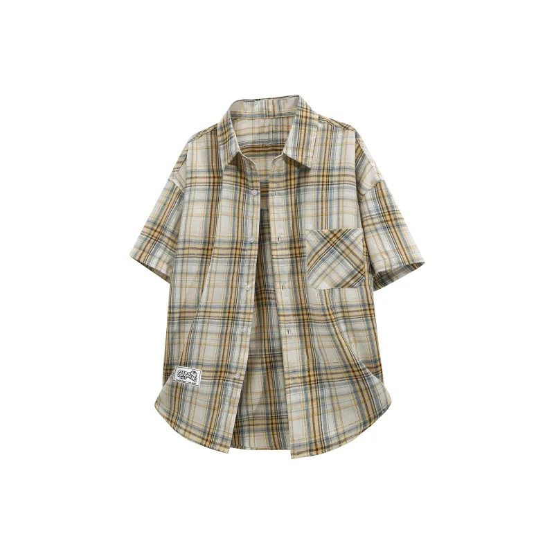Supremo Cat Shirt Unisex Yellow Plaid-0