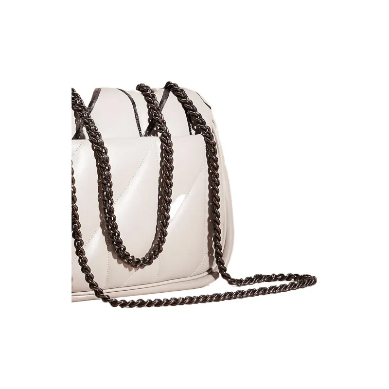 COACH Pillow Madison Nappa Leather Pillow Bag Handbag, Shoulder Bag Medium Size Women's White Metal & Dove Gray-3