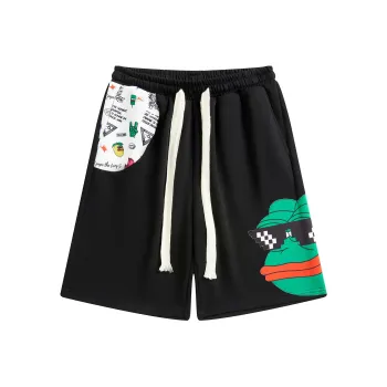 Pepe The Frog Casual Shorts Unisex Black