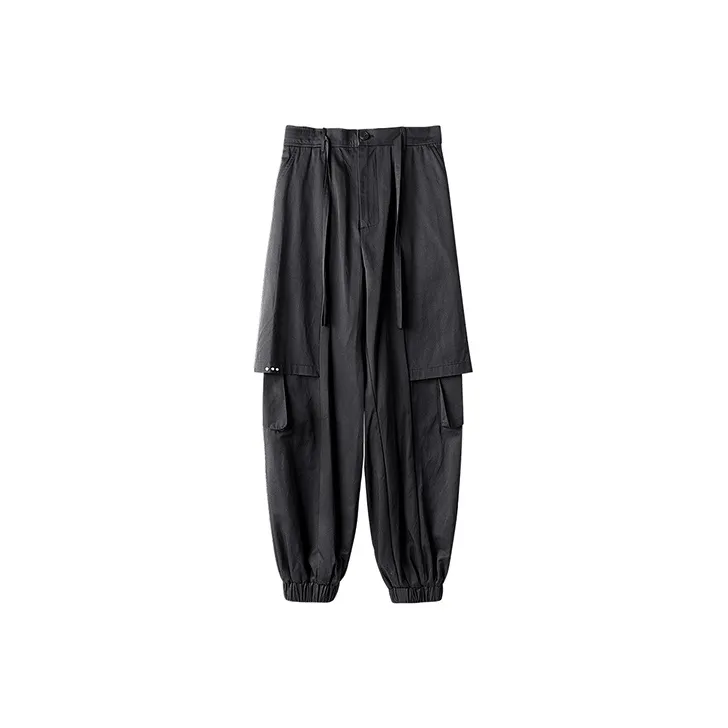 HUANXIANGZHE Casual Pants Unisex Black-0