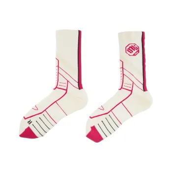 LiNing Basketball Socks Unisex 1 Pack Ivory/Crystal Red