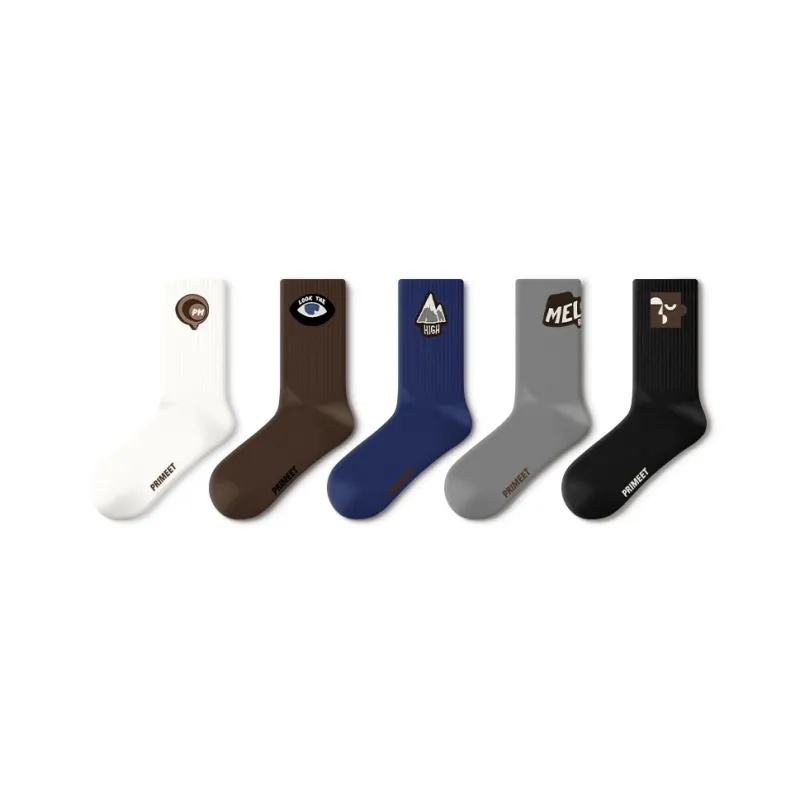 Primeet Mid Calf Socks Men's 5 Pack-19