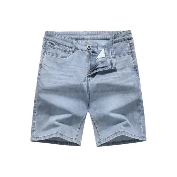 Dance With Wolves Denim Shorts Men's Light Blue