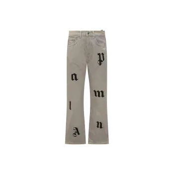 PALM ANGELS Logo Printed Straight Leg Jeans