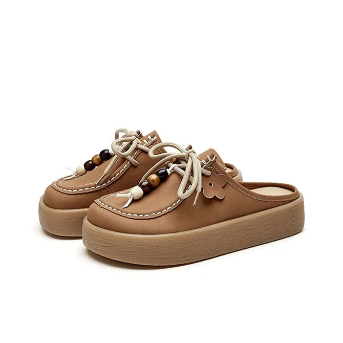 DAPHNE Rubber Sole Quiet Closed Toe Slippers Women's-5