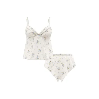 Victoria's Secret Pajama Set Women's White Floral